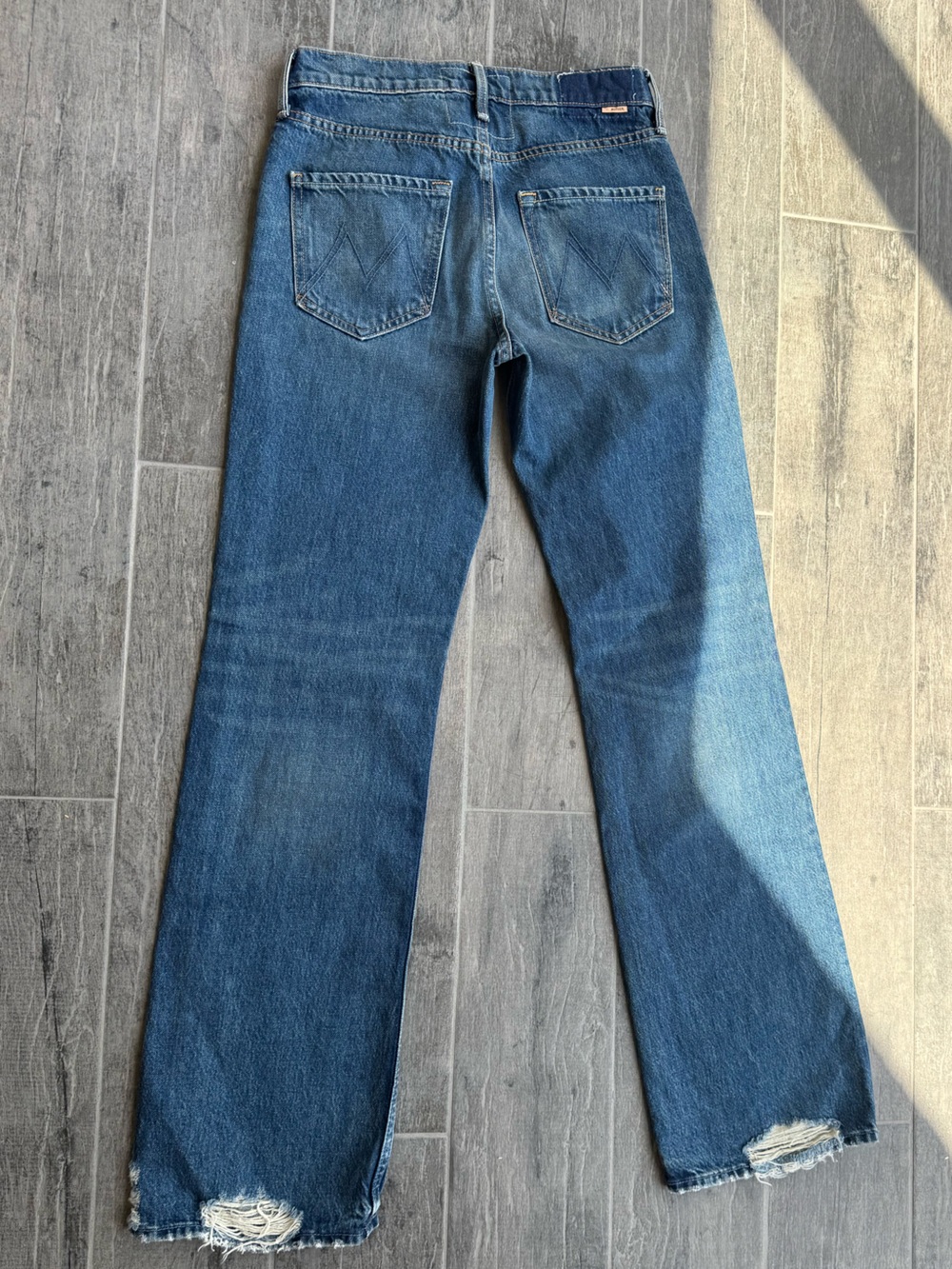 MOTHER Women's Flare Jeans in Medium Blue Denim